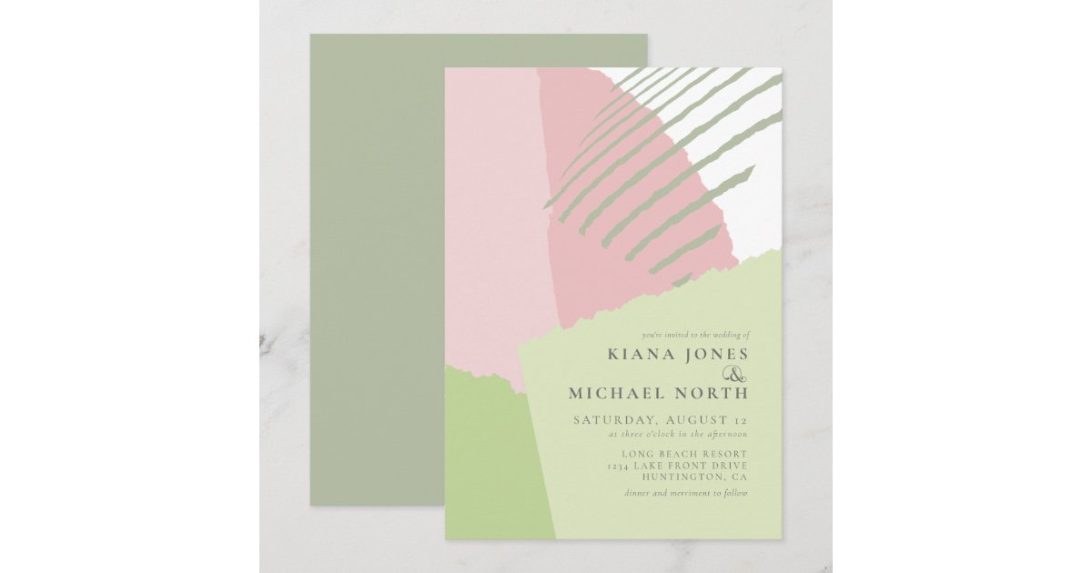 Color Block Wedding Spring ID740 Invitation | Zazzle.com