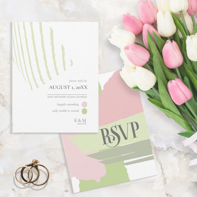Color Block Wedding Spring ID740 RSVP Card (Creator Uploaded)