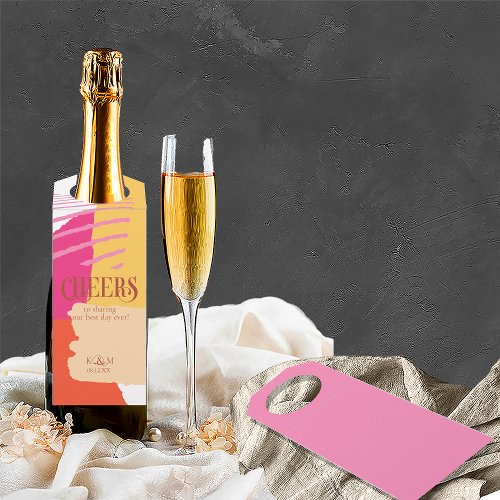 Color Block Wedding Summer ID740 Bottle Hanger Tag