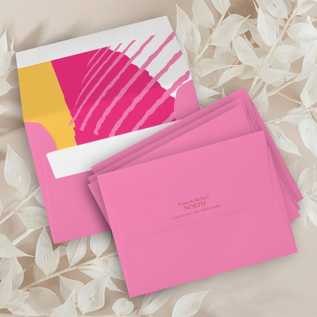 Color Block Wedding Summer ID740 Envelope (Interior/Back In Situ)