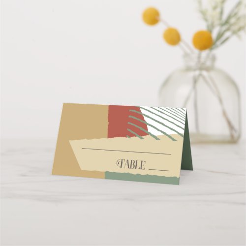 Color Block Wedding Table Autumn ID740 Place Card
