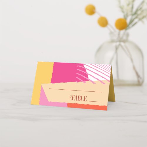 Color Block Wedding Table Summer ID740 Place Card