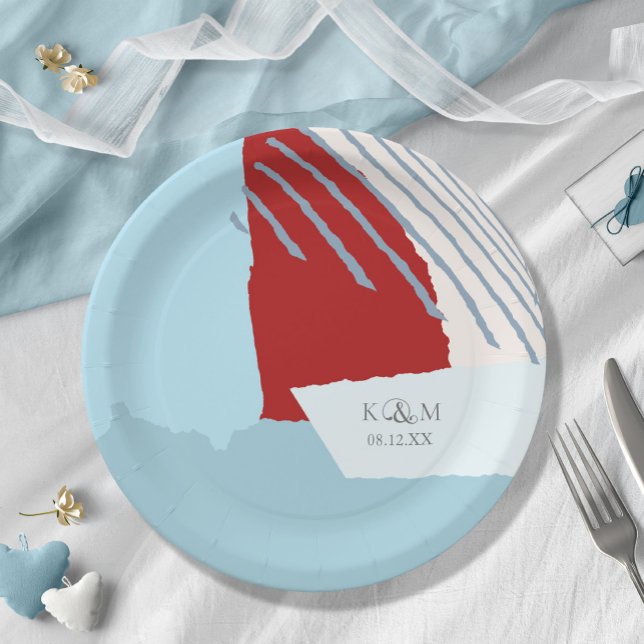 Color Block Wedding Winter ID740 Paper Plates (Creator Uploaded)