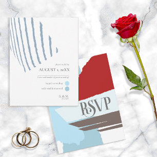 Color Block Wedding Winter ID740 RSVP Card