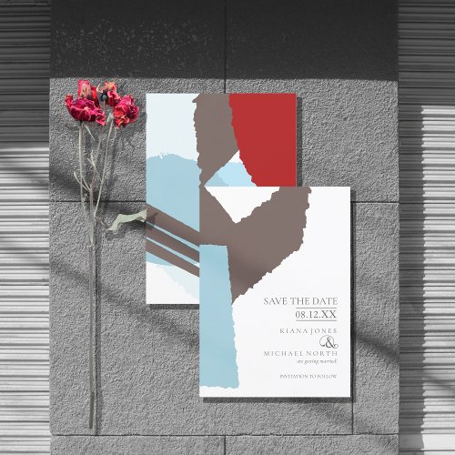 Color Block Wedding Winter ID740 Save The Date