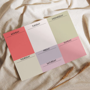 Color Block Weekly Planner Notepad