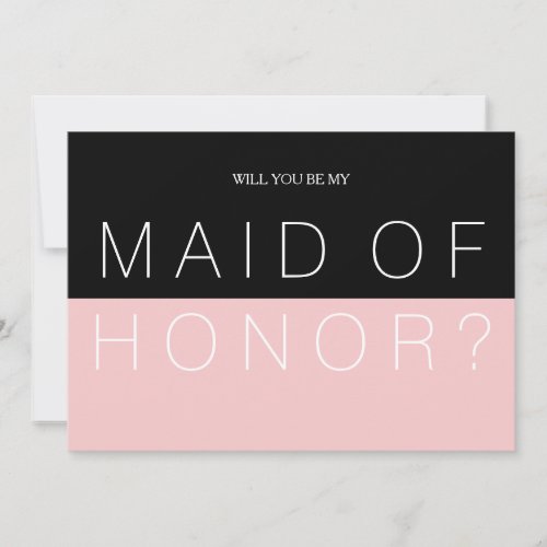 Color block Will you be my Maid of honor Invitation