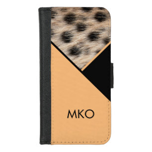 Color Block with Animal Print iPhone 8/7 Wallet Case