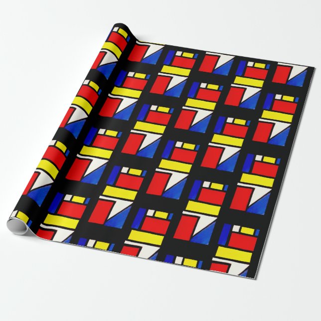 Color block wrapping paper (Unrolled)