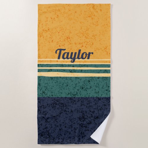 Color Block Yellow Green  Blue Beach Towel