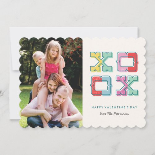 Color-Blocked XOXO Valentine's Day Card