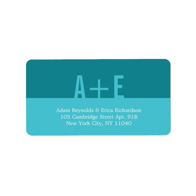 Color Blocks Address Labels (Turquoise) (Front)