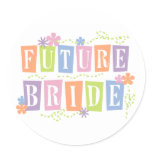 Color Blocks Future Bride Tshirts and Gifts Classic Round Sticker