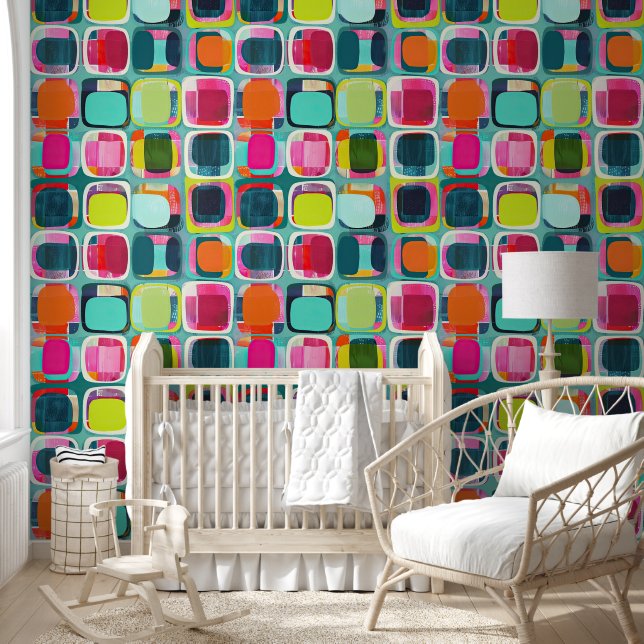 Color Blocks Geometric Pattern Colorful Wallpaper (Kids)