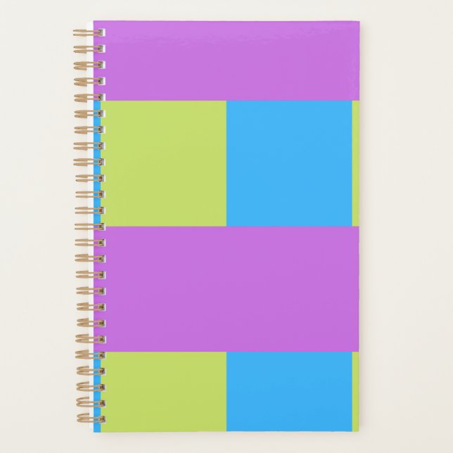 Color Blocks Green Purple Blue Planner (Front)