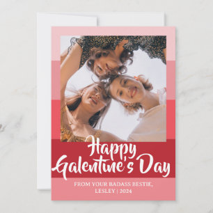 Color Blocks Heart Happy Galentines day bestie Holiday Card