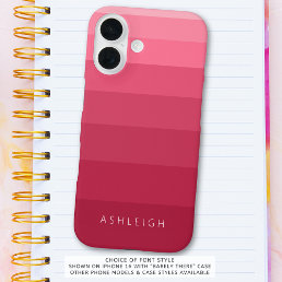 Color Blocks Magenta Pink Monochromatic Name iPhone 16 Case