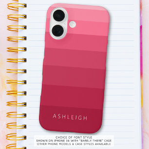 Color Blocks Magenta Pink Monochromatic Name iPhone 16 Case
