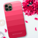 Color Blocks Magenta Pink Monochromatic Name Case-Mate iPhone 14 Case<br><div class="desc">Chic, simple monochromatic color blocks or stripes in magenta to pink ombre color tones and personalized with a name, monogram or your custom text in your choice of font styles. OPTIONS: The sample is shown in the iPhone 14 model and Barely There case style--other phone models and case style are...</div>