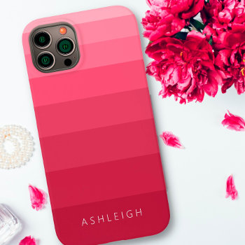Color Blocks Magenta Pink Monochromatic Name Case-mate Iphone 14 Case by MakeItAboutYou at Zazzle