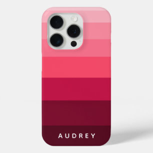 Color Blocks Monochromatic Custom Text iPhone 15 Pro Case