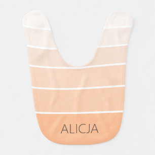 Color Blocks Peach Fuzz Elegant Name Baby Bib