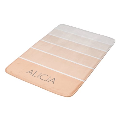 Color Blocks Peach Fuzz  Elegant Name Bath Mat
