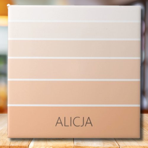 Color Blocks Peach Fuzz  Elegant Name Ceramic Tile