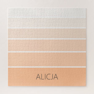 Color Blocks Peach Fuzz Elegant Name Jigsaw Puzzle