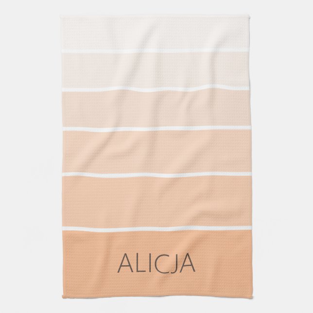 Color Blocks Peach Fuzz | Elegant Name Kitchen Towel (Vertical)