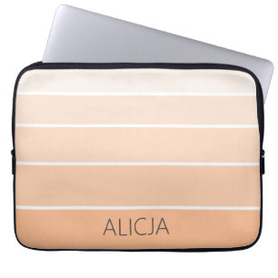 Color Blocks Peach Fuzz   Elegant Name Laptop Sleeve