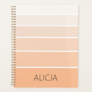 Color Blocks Peach Fuzz Elegant Name Planner