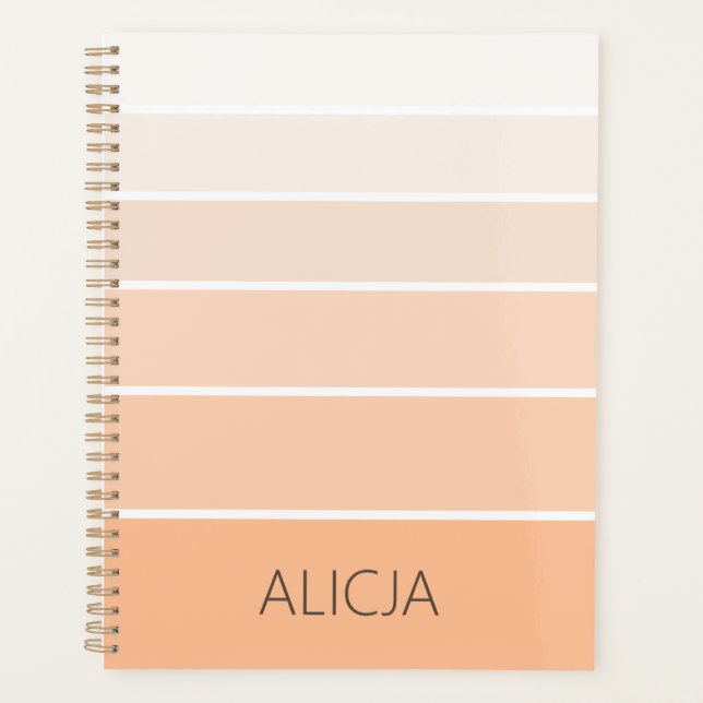 Color Blocks Peach Fuzz | Elegant Name Planner (Front)