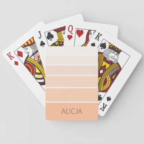 Color Blocks Peach Fuzz  Elegant Name Playing Cards