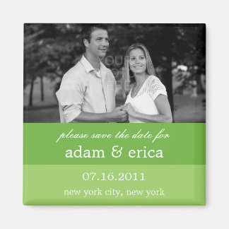 Color Blocks Save The Date Magnet (Lime Green)