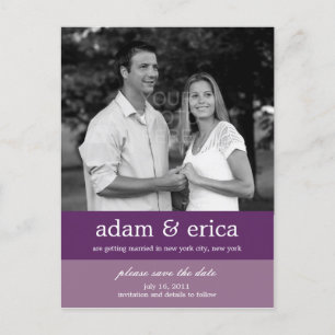 Color Blocks Save The Date Postcard (Purple)