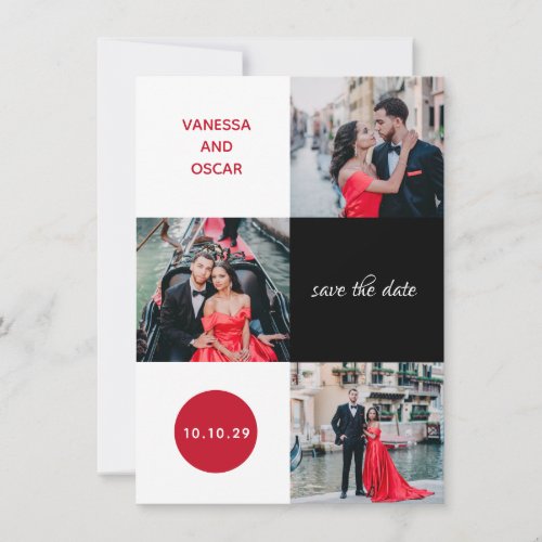 Color Blocks Wedding Save The Date