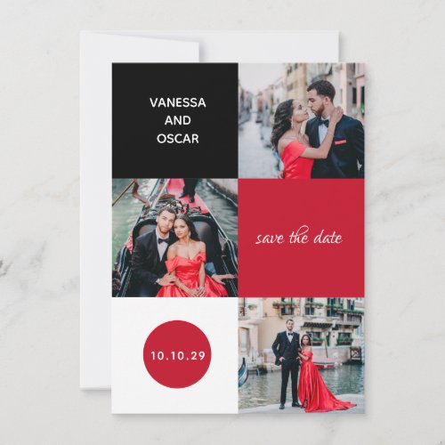 Color Blocks Wedding Save The Date