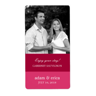 Color Blocks Wedding Wine Labels (Pink)