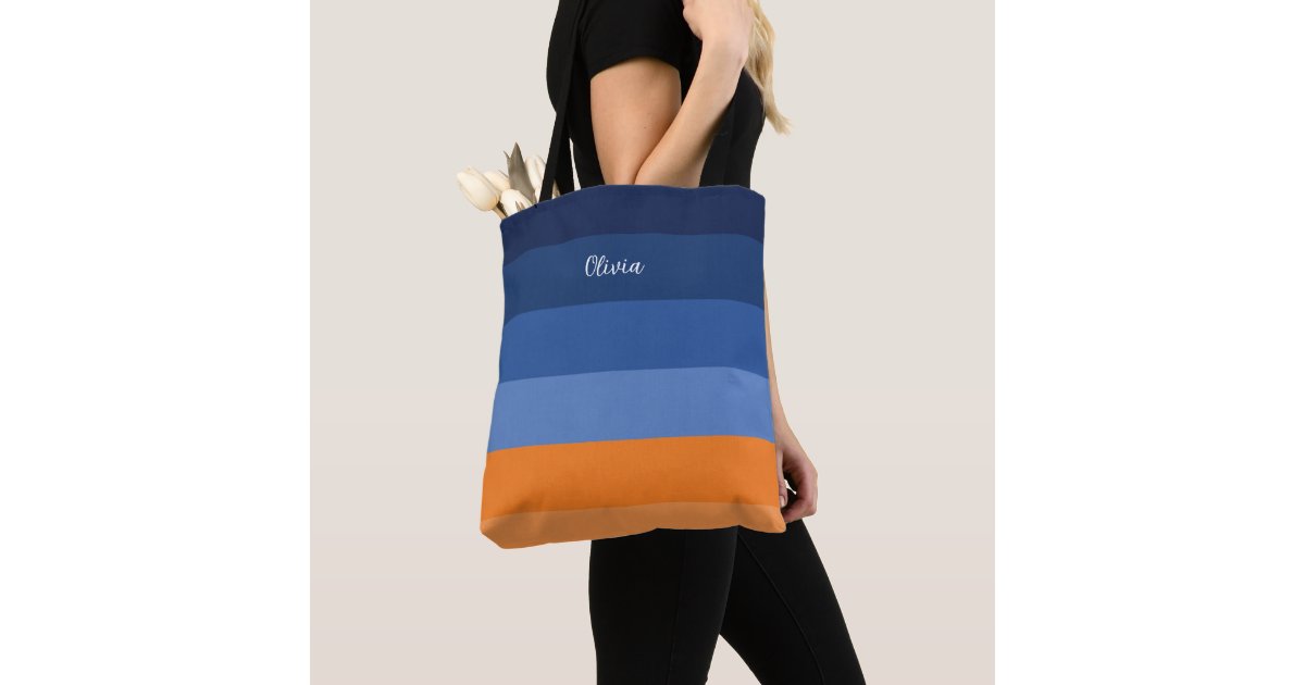 Women Blue Monogram Stripe Shoulder Bag
