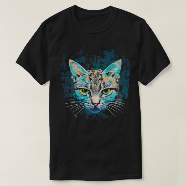Color Blue Cat T-Shirt (Design Front)