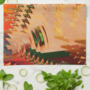 Color break with zig zag or wave effect kitchen to towel