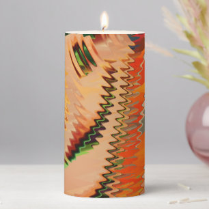 Color break with zig zag or wave effect pillar can candle