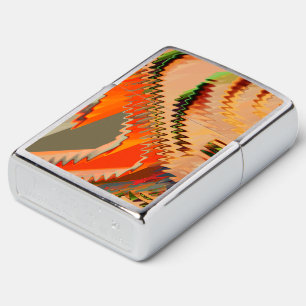 Color break with zig zag or wave effect zippo lighter