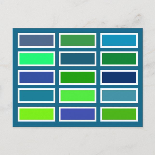 Color Bricks (blue/green) Postcard (Front)