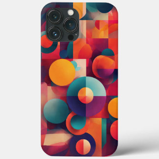 color brown blue yellow round iPhone 13 pro max case