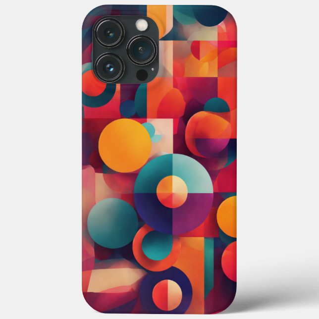 color brown blue yellow round Case-Mate iPhone case (Back)