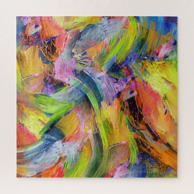 Color Brushstrokes in Yellow   Jigsaw Puzzle (Vertical)