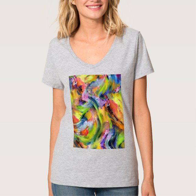 Color Brushstrokes in Yellow   T-Shirt (Front)