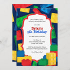 Color Building Blocks Birthday Party Invitation